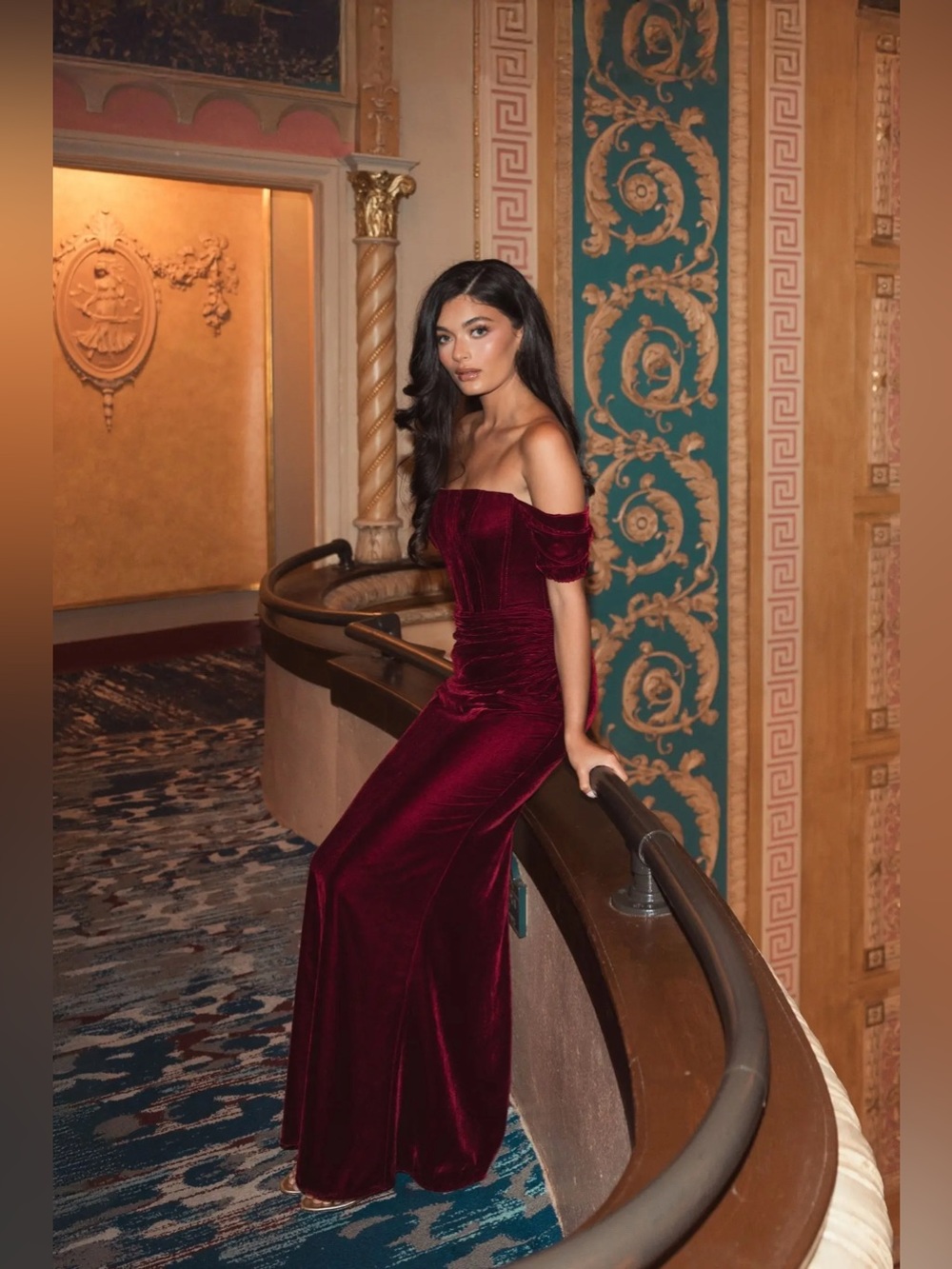 Mac Duggal 11752 Off the Shoulder Velvet Bustier Gown sz 8 NEW